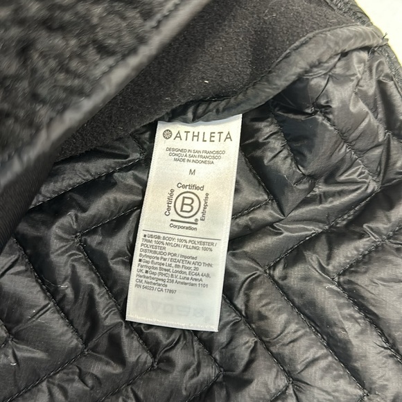 🆕 Athleta cozy Sherpa snap sweatshirt black size medium - Picture 11 of 12
